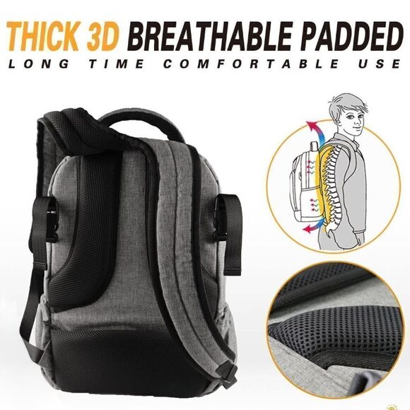 NWOT Hap Tim Multi-Function Large Baby Diaper Bag Backpack GREY FREE GIFT - Picture 4 of 8